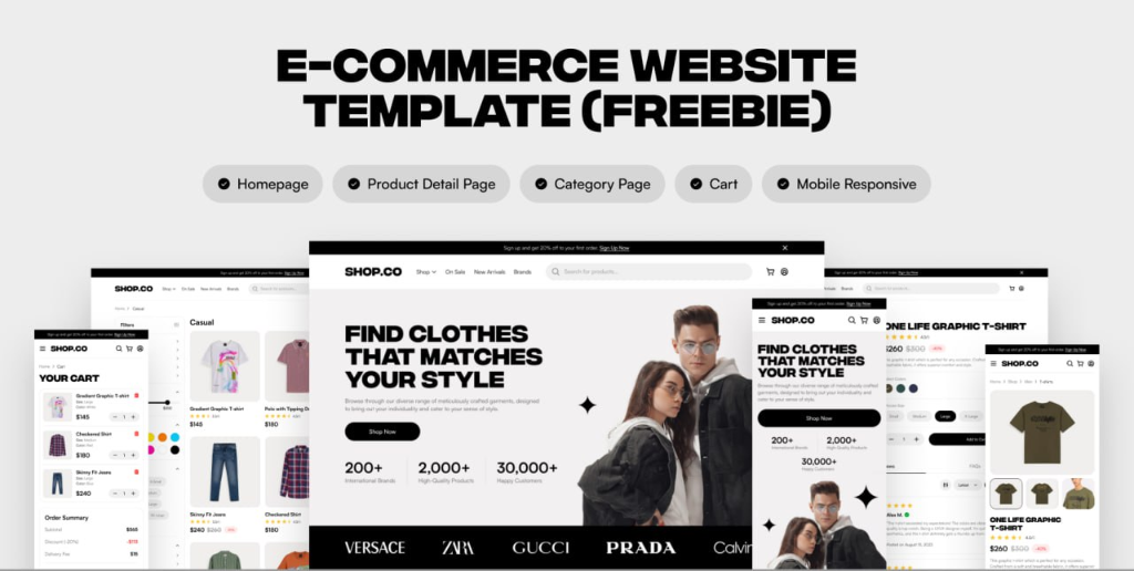 E-Commerce Veb-Saytlar va Onlayn Do'konlar interfeysi namunalari